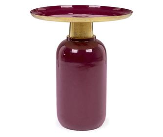 Masuta Cafea Metal Burgundy Auriu Nalima Ø 40.5 Cm X 45.5 H