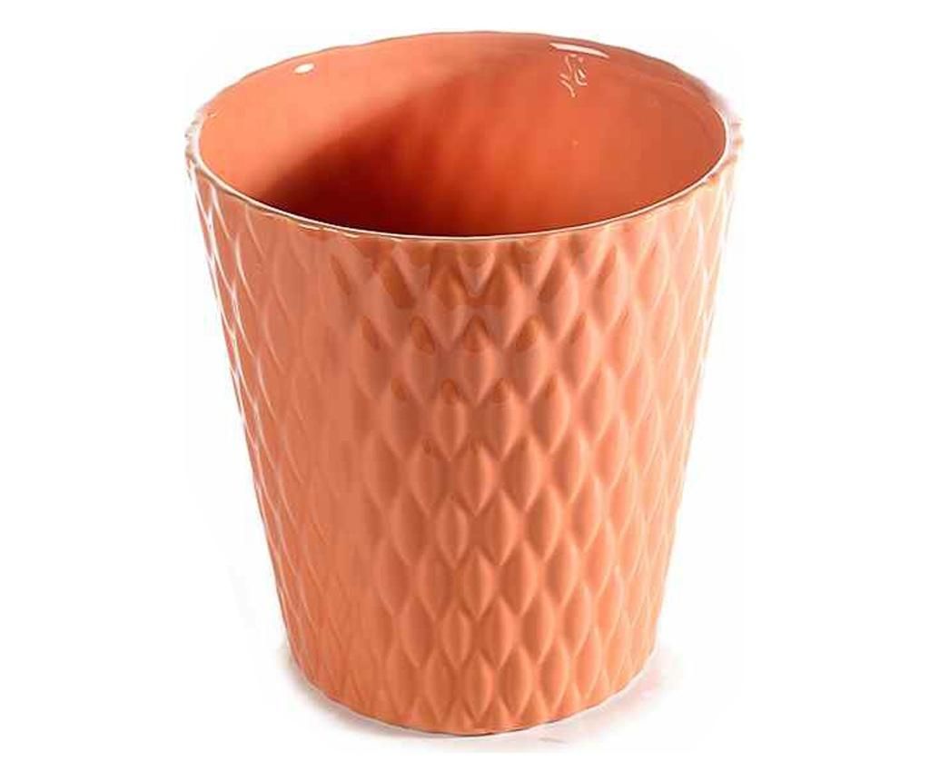 Ghiveci pentru flori ceramica portocaliu Ø 13 cm x 14 H