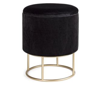 Baršunasta stolica sa zlatnim metalnim okvirom i prostorom za pohranu, Polina Ø 34.5 cm X 45 V