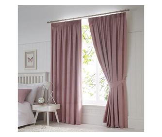Set draperii din catifea cu rejansa, Premium, 150x275 cm, densitate 700 g/mp, Roz pudra, 2 buc  150 x 275