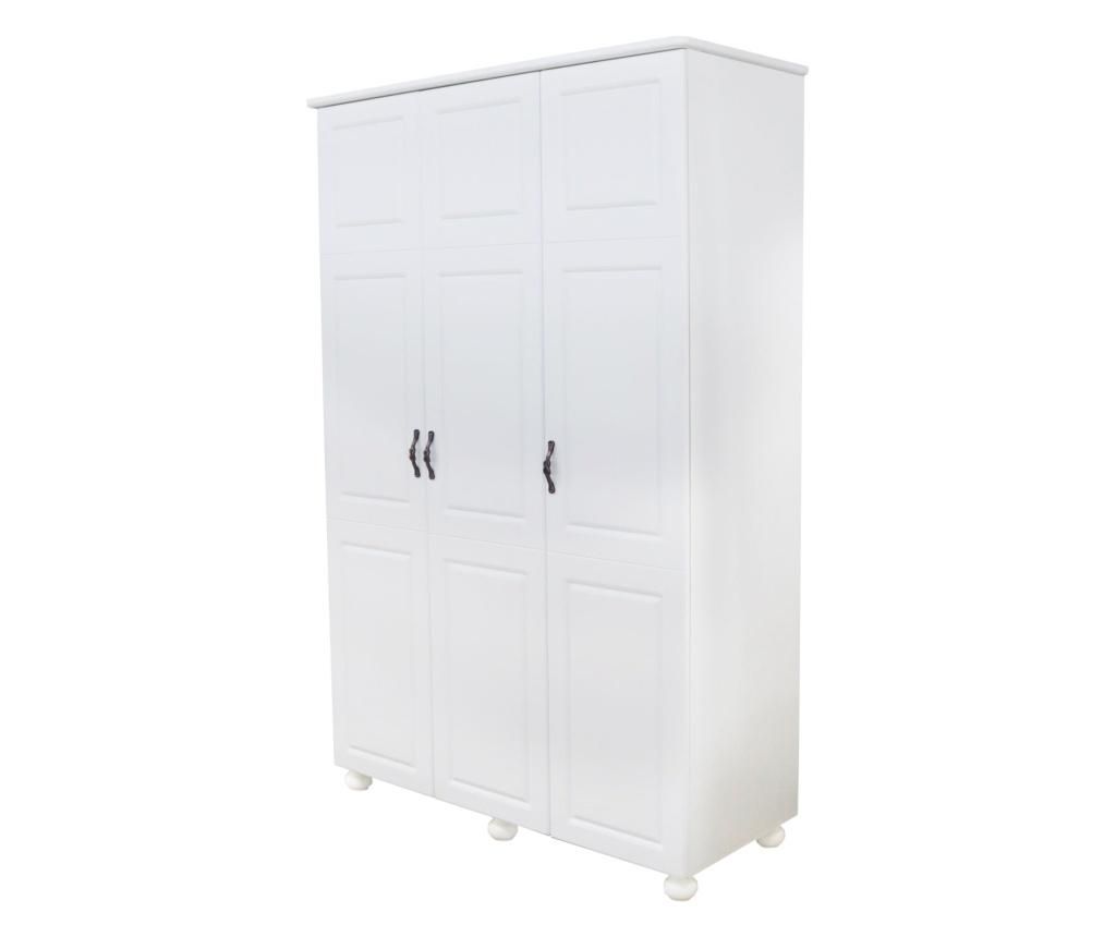 3-Door Wardrobe - Dynasty White