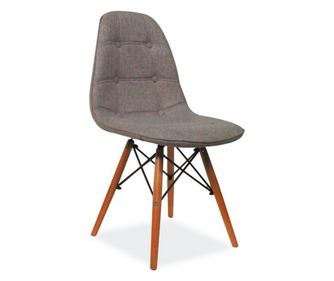 Scaun dining Adam, textil, gri, picioare lemn