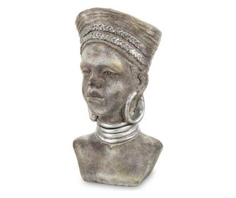 Ghiveci de piatra, femeie, maro antichizat, 29x16x12 cm