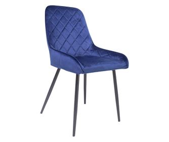 Scaun dining MONACO, catifea, picioare metalice, albastru cobalt