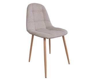 Scaun dining HANS, Textil bej, picioare metal