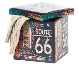 Taburet Design Route 66, dimensiune 38 x 38 cm
