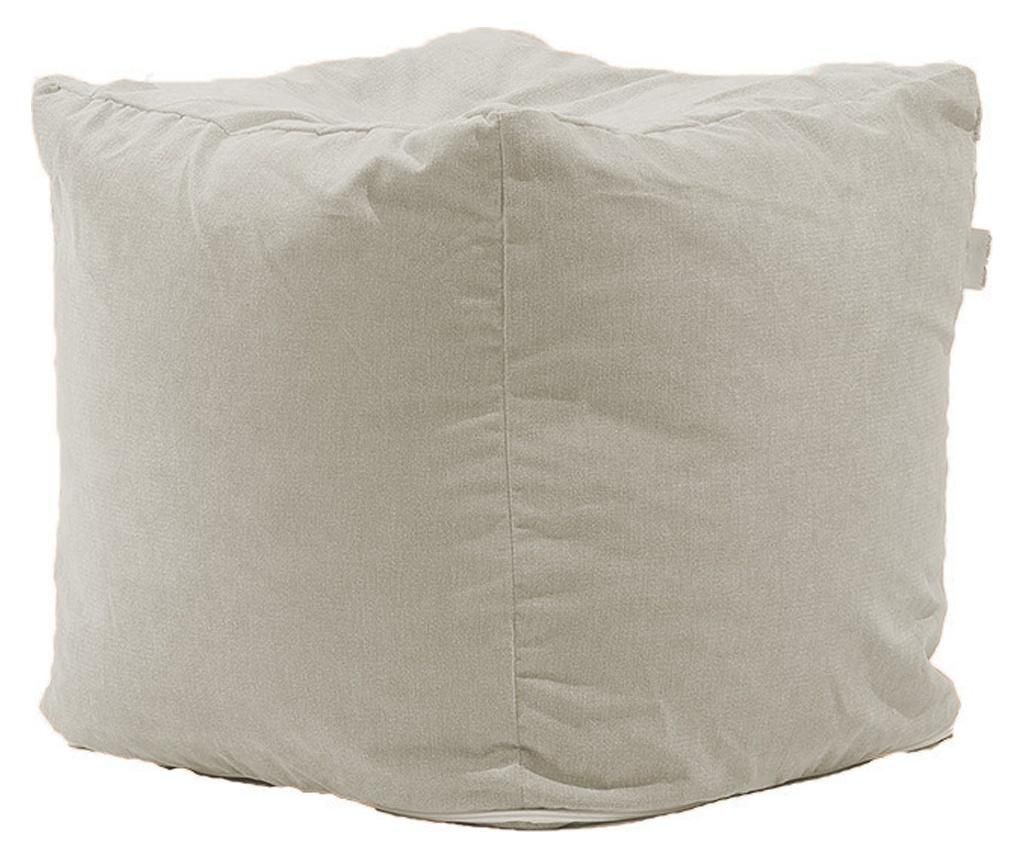 Fotoliu Taburet Cub Xl (gama Premium) - Rainy Day Cu Husa Detasabila Textila, Umplut Cu Perle Polistiren  45x45x45 cm