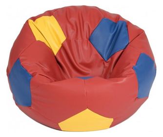 Пуф топка за деца от 2-10 години, Telstar Junior - Многоцветен, еко кожа  60x60x40 см