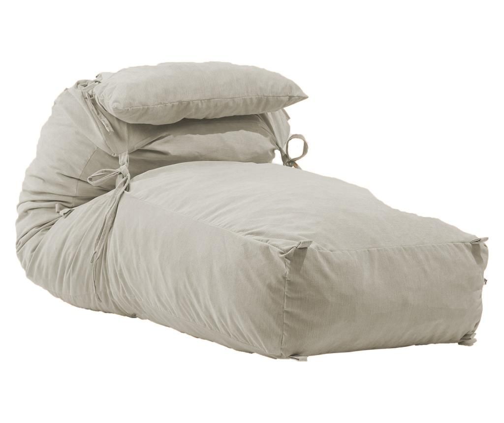 Fotoliu Yoga Xl + Perna - Rainy Day (gama Premium) Umplut Cu Fulgi De Burete Memory Mix  200x75x35 cm