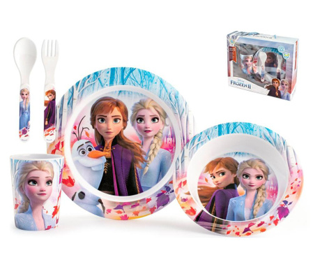 Set de masa pentru copii 5 piese Lulabi, Frozen, melamina, multicolor