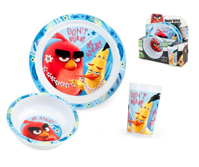 Jídelní souprava pro chlapce, 3 díly Angry Birds