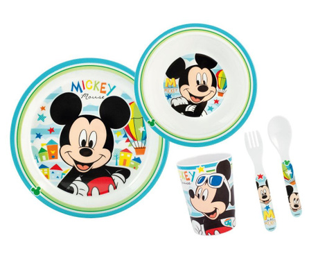 Комплект 5 части детски прибора за хранене Mickey Mouse