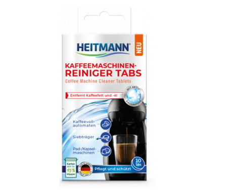 Heitmann таблетки за почистване на мазнини от кафемашини, 10 бр