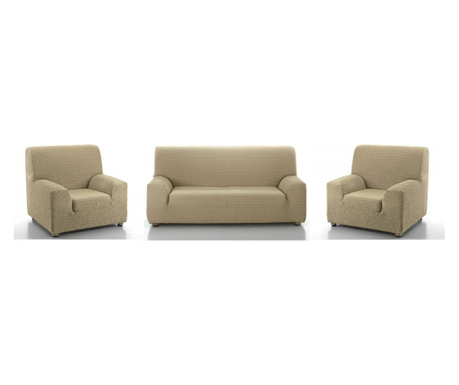 Комплект еластичен калъф за диван от три части (за диван тройка и два фотьойла) Smart Homes цвят 30 бежов