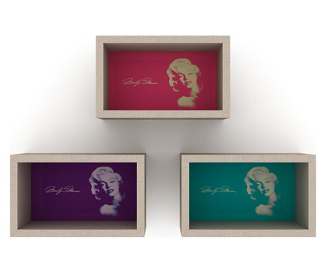 Set 3 rafturi de perete Rafevi, Monroe (Trilogy), PAL, multicolor