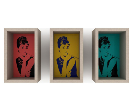 Set 3 rafturi de perete Rafevi, Audrey (Trilogy), PAL, multicolor