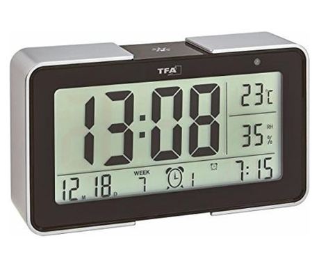 TFA 60.2540.01 Crni Termometar i Higrometar sa Senzorom Svjetla