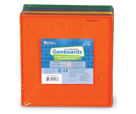 Geoboard 18.5cm 5x5 pin, Learning Resources, 10 numara