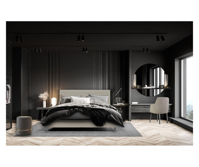 Łóżko kontynentalne ze schowkiem i materacem nawierzchniowym Continental 140x200 cm