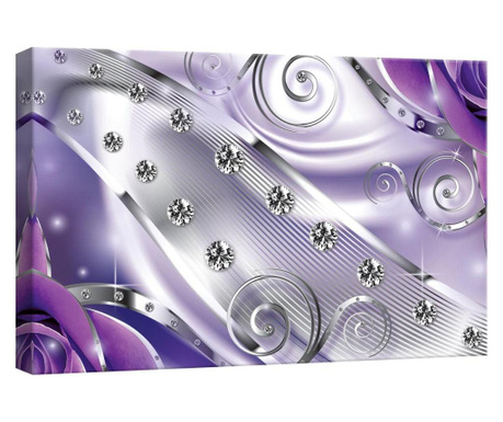 Tablou Canvas Degrets 78245 Diamant Floral Mov 3d, 40x60cm