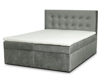 Łóżko kontynentalne ze schowkiem i materacem nawierzchniowym Paris 200x200 cm
