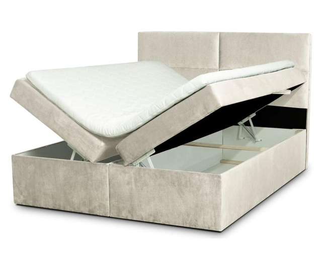Boxspring postelja z nadvložkom in prostorom za shranjevanje Rico 140x200 cm