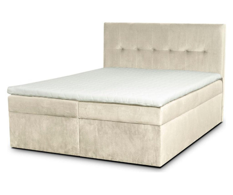 Łóżko kontynentalne ze schowkiem i materacem nawierzchniowym Nancy 140x200 cm