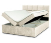 Łóżko kontynentalne ze schowkiem i materacem nawierzchniowym Flip 140x200 cm
