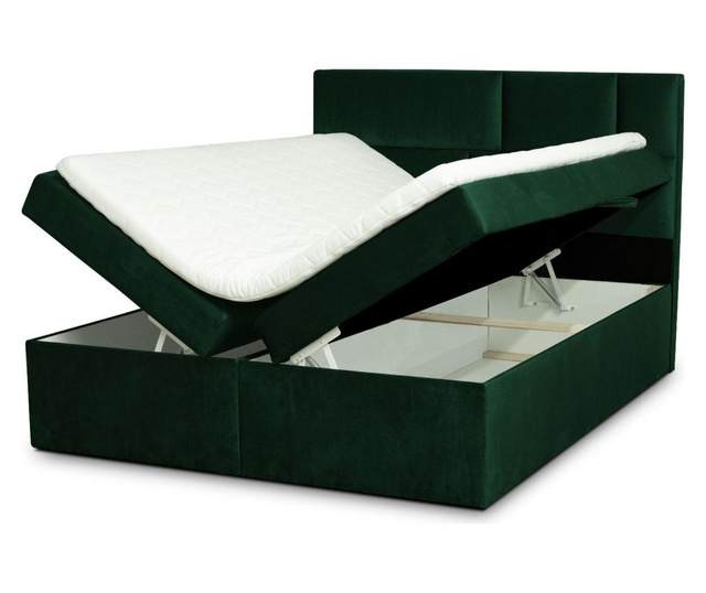 Boxspring postelja z nadvložkom in prostorom za shranjevanje Lola 180x200 cm