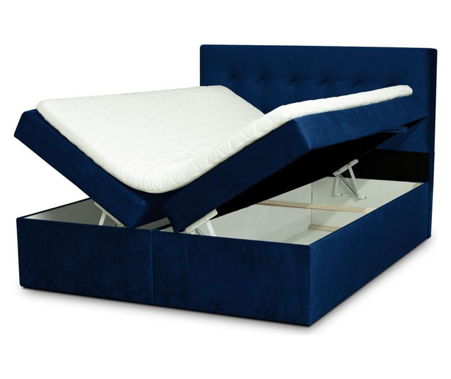 Boxspring postelja z nadvložkom in prostorom za shranjevanje Paris 160x200 cm