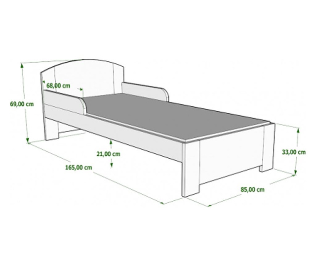 Pat Pentru Copii Din Lemn De Pin Bili Alb Cu Saltea Inclusa Si Sertar 180x80 Cm