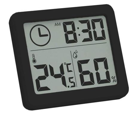 Mini Statie Meteo MRG M-364, Pentru interior, Termometru, Higrometru, Negru