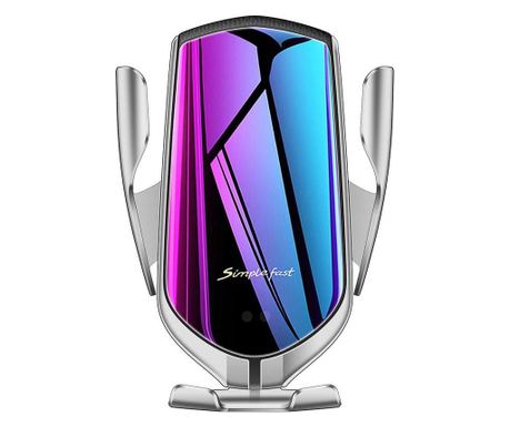 Suport telefon grila MRG L-R1, Smart Wireless, Fast Charge, Gri