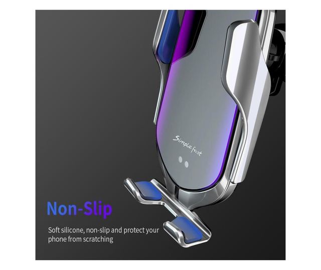 Suport telefon grila MRG L-R1, Smart Wireless, Fast Charge, Gri