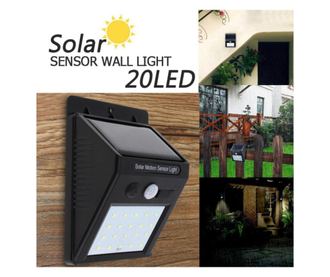 Lampa cu LED MRG P-285, Panou solar, Senzor de miscare, 20 LED