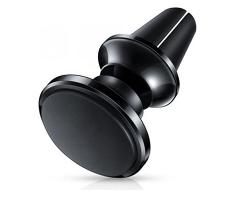 Suport grila ventilatie pentru telefon MRG L-224, Cu magnet, Rotire 360 grade, Negru
