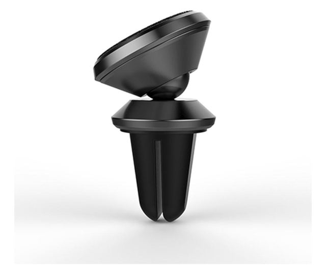 Suport grila ventilatie pentru telefon MRG L-224, Cu magnet, Rotire 360 grade, Negru