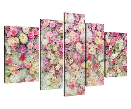 Сет Картина Канава Degrets 78357 Стена от цветя 3d 100x170см, (1x100x30 см, 2x80x30 см, 2x60x40 см)
