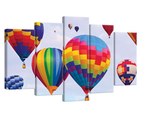 Сет Картина Канава Degrets 78570 Цветни балони 60x100см, 5 части ( 2x40x20 см, 2x50x20 см, 1x60x20 см)