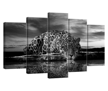 Сет Картина Канава Degrets 78553 Леопард 1 60x100см, 5 части ( 2x40x20 см, 2x50x20 см, 1x60x20 см)