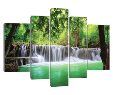 Сет Картина Канава Degrets 78353 Водопад в Тайланд 100x170см, (1x100x30 см, 2x80x30 см, 2x60x40 см)
