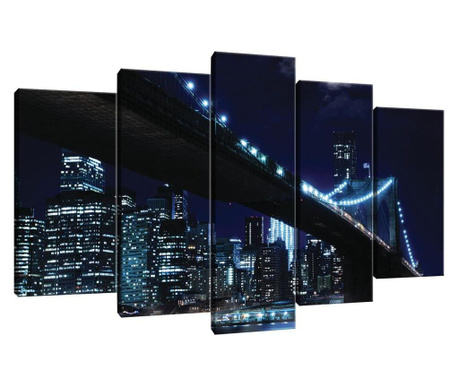 Сет Картина Канава Degrets 78478 Бруклински мост 4 60x100см, 5 части ( 2x40x20 см, 2x50x20 см, 1x60x20 см)