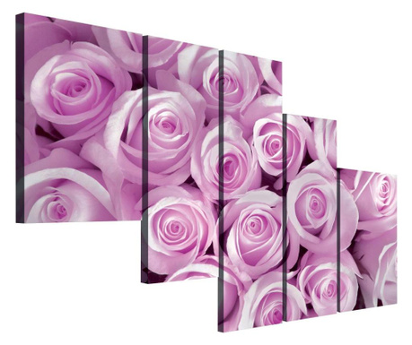 Сет Картина Канава Degrets 78364 Букет от розови рози 100x170см, (1x100x30 см, 2x80x30 см, 2x60x40 см)