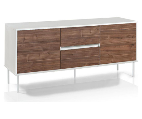 Bufet inferior Tft Home Furniture, Mainz, melamina rezistenta la zgarieturi, 160x50x72 cm, alb/maro nuc