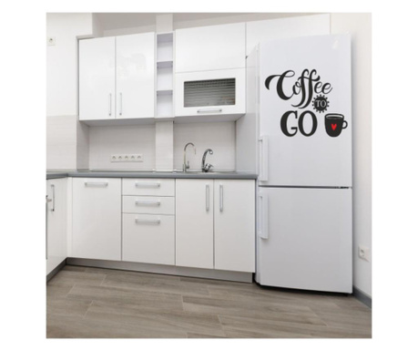 Sticker Decorativ Pentru Bucatarie, Frigider, Coffe To Go, Sticker Pentru Cafenea, Cana De Cafea, 57 X 70 Cm