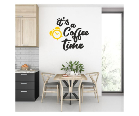 Sticker Bucatarie, Decorativ, It's A Coffee Time, Ceas, 57 X 67 Cm