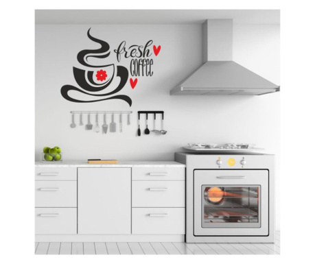Sticker Pentru Bucatarie, Decorativ, Fresh Coffee, Ceasca De Cafea, 57 X 71 Cm