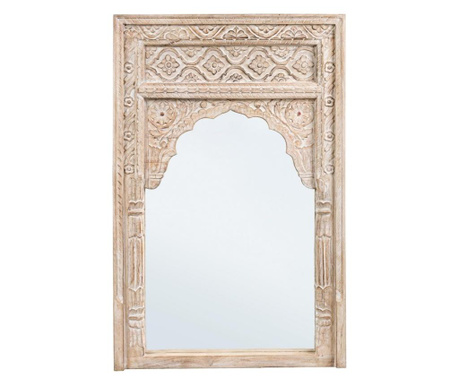 Декоративно огледало за стена Дърво Естествен С патина бяло Nawal 80 см X 6 см X 120 см