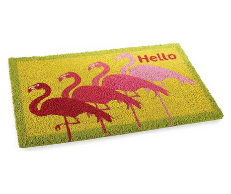 Csúszásmentes bejárati szőnyeg kókuszrost gumi Flamingo Hello 60 cm x 40 cm
