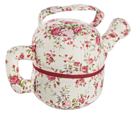 Opritor De Usa Textil Rosu Bej Tea Pot Flowers 27x14x17 Cm